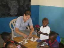 Die Freiwillige Franziska Leidreiter in der PreSchool Chalabesa
